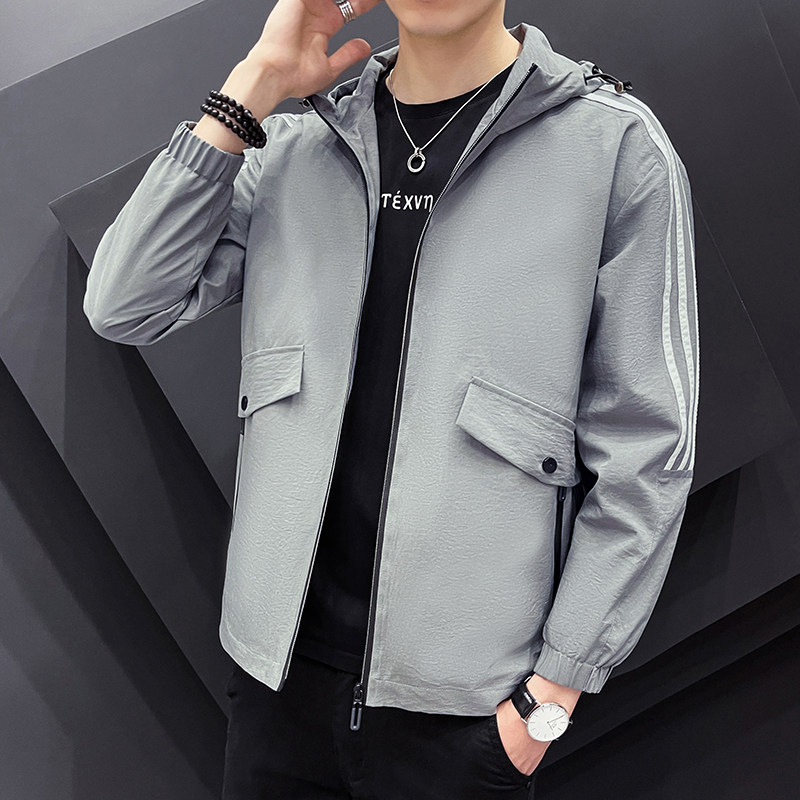 春秋季男士连帽外套夹克衫青春休闲潮流男装上衣帅气宽松863-P48,男装夹克,星座1403B