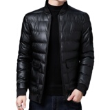 冬季男士棉衣短款外套修身羽绒棉服棒球领加厚PU皮棉衣826-P75，男装棉衣，星座1403B