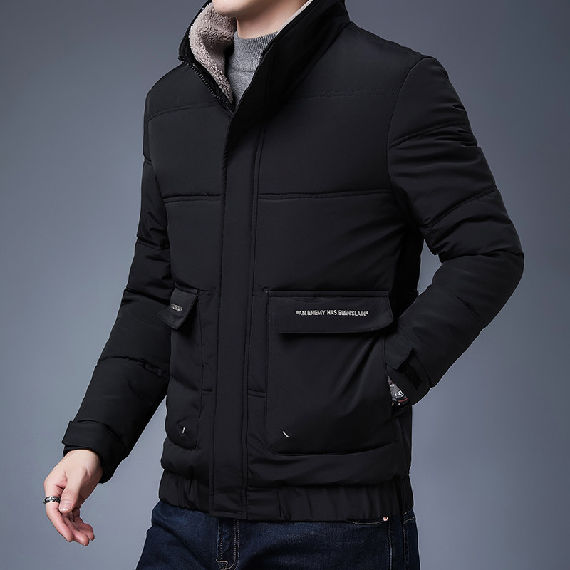 冬季男士外套毛领棉衣修身潮流保暖休闲棉服翻领短款棉袄828-P70,男装羽绒服,星座1403B