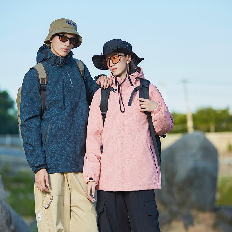 秋季情侣款冲锋衣印花迷彩防风放水户外运动夹克外套男6268M-P45,男装夹克,星座1403B