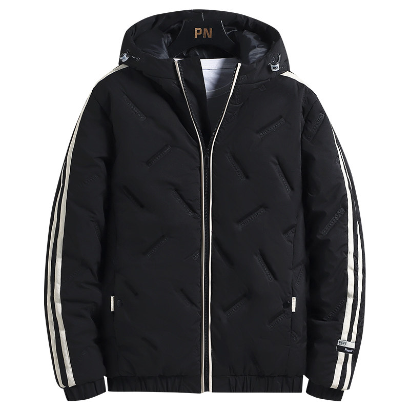 新款棉衣男潮牌棉服学生棉袄两条杠青年连帽棉衣9901-P55,男装棉衣,星座1403B