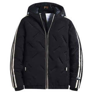 新款棉衣男潮牌棉服学生棉袄两条杠青年连帽棉衣9901-P55图片