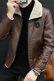 秋冬男士翻领机车外套加绒PU皮夹克男上衣938-P80，男装皮衣，星座1403B