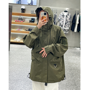 户外工装风冲锋衣外套风衣男女连帽百搭休闲夹克2353-P88图片
