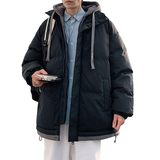2023新款连帽棉衣男士假两件加厚棉袄情侣款百搭面包服M062-P70，男装棉衣，星座1403B