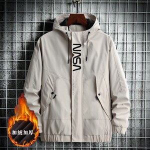 冬季新款男士字母刺绣连帽休闲夹克外套JK802-1 -P50 大码元，男装夹克，星座1403B
