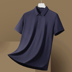 夏季高品质冰丝无痕锦纶冰丝T恤男Polo衫纯色翻领上衣T777-P40图片