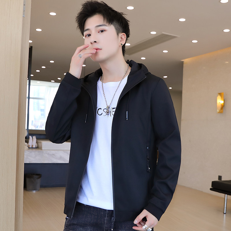 春秋男士夹克韩版潮流帅气时尚青春连帽外套上衣858-P48,男装夹克,星座1403B