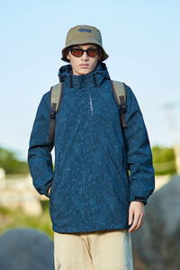 秋季情侣款冲锋衣印花迷彩防风放水户外运动夹克外套男6268M-P45图片