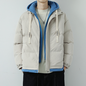 2026新款连帽棉衣男士假两件加厚棉袄情侣款百搭面包服M062-P70图片