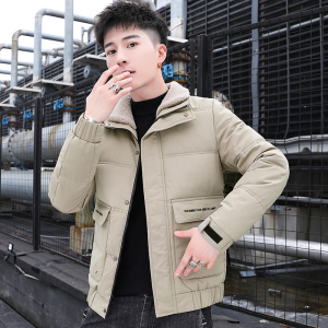 冬季男士外套毛领棉衣修身潮流保暖休闲棉服翻领短款棉袄828-P70图片