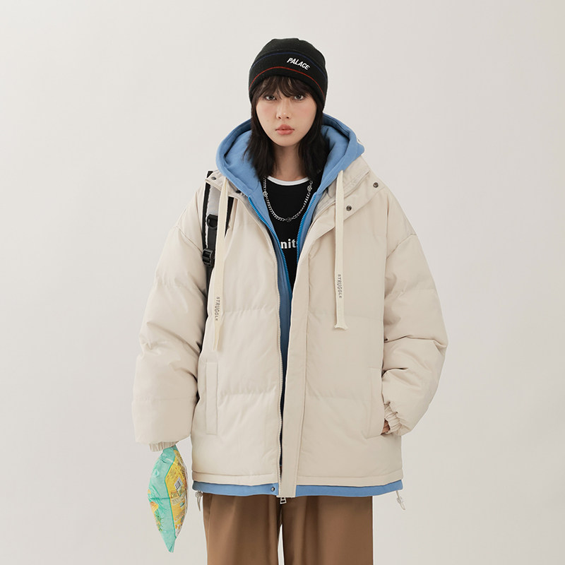 2026新款连帽棉衣男士假两件加厚棉袄情侣款百搭面包服M062-P70,男装棉衣,星座1403B