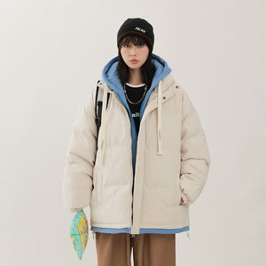 2026新款连帽棉衣男士假两件加厚棉袄情侣款百搭面包服M062-P70图片