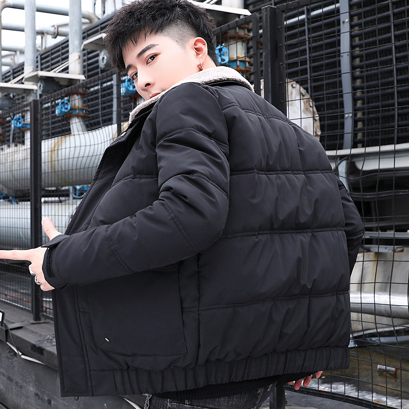 冬季男士外套毛领棉衣修身潮流保暖休闲棉服翻领短款棉袄828-P70,男装棉衣,星座1403B