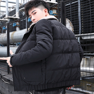 冬季男士外套毛领棉衣修身潮流保暖休闲棉服翻领短款棉袄828-P70图片