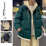 冬季男休闲时尚潮流假两件套连帽加厚保暖棉袄潮流棉衣2818-P78，男装棉衣，星座1403B