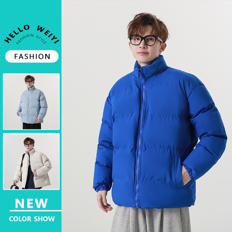 冬季男士韩版立领宽松港风面包服棉袄情侣款加厚外套2208-P42,女装短外套,星座1403B