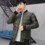 冬季男士棉衣短款外套修身羽绒棉服棒球领加厚PU皮棉衣826-P75，男装棉衣，星座1403B