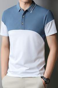 夏季polo衫男士短袖翻领t恤商务休闲简约半袖夏装上衣服T121-P32图片