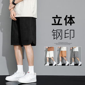 夏季男士外穿五分裤松紧腰休闲运动麂皮绒短裤潮流百搭K588-P27图片