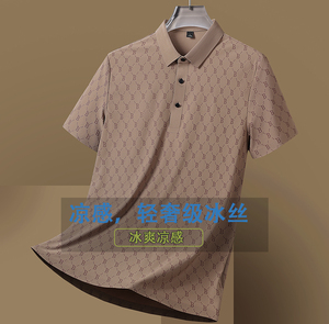 夏季B字母高品质冰丝无痕锦纶T恤男Polo衫男上衣公版翻领T999-P35图片