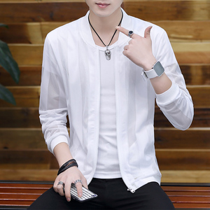 夏季镂空条纹防晒衣夹克外套男外贸大码皮肤衣M-5XL JK18/709-P17图片