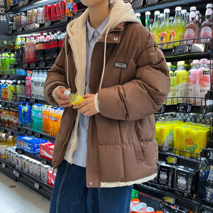 冬季男休闲时尚潮流假两件套连帽加厚保暖棉袄潮流棉衣2818-P78图片