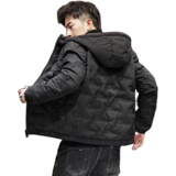 冬季棉衣新款男士连帽短款潮流加厚棉服外套大码1988/922-P40，男装棉衣，星座1403B