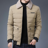 冬季男士羊羔绒翻领棉衣短款外套修身羽绒棉服加厚棉衣827-P65，男装棉衣，星座1403B