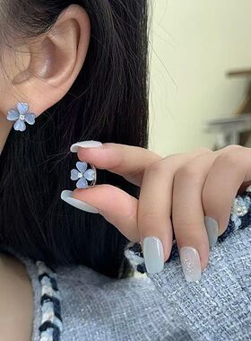 思慕琦气质合金女猫眼石花卉耳环