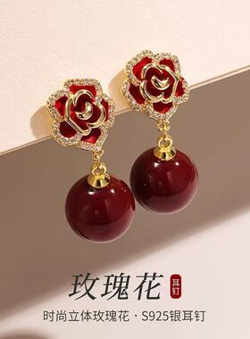 思慕琦气质铜女仿珍珠花朵耳环