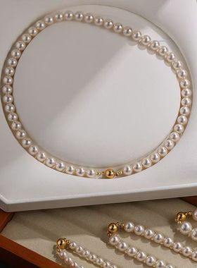 思慕琦仿珍珠磁吸圆珠链女项链