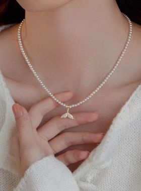 珍珠鱼尾施家珍珠项链