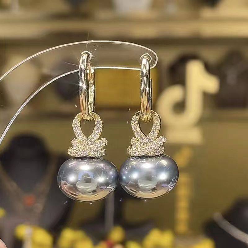 港风洋气素圈小香风奢华锆石高档珍珠耳扣时髦精致优雅耳环抖音潮,饰品/流行首饰/时尚饰品新,耳环,淘宝优惠券,粉丝福利购,淘宝优惠卷