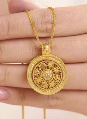 2025新款中式镀金镶钻项链