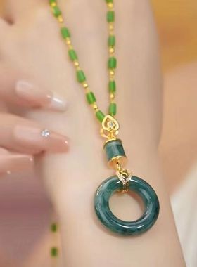 思慕琦人造水晶竹节链女平安扣