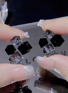 思慕琦气质亚克力女电镀几何耳环