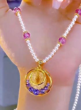 2025新款网状镂空珍珠项链