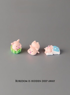 无聊了摆一摆桌面微景观车载猪猪
