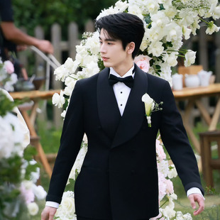 张凌赫同款婚礼新郎新娘伴郎 伴娘高端胸花郁金香海芋马蹄莲胸针