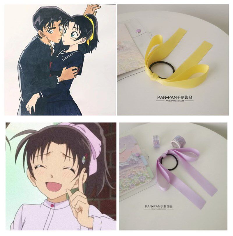 动漫还原色--少女头绳远山和叶日系超仙飘带蝴蝶结发圈马尾发带