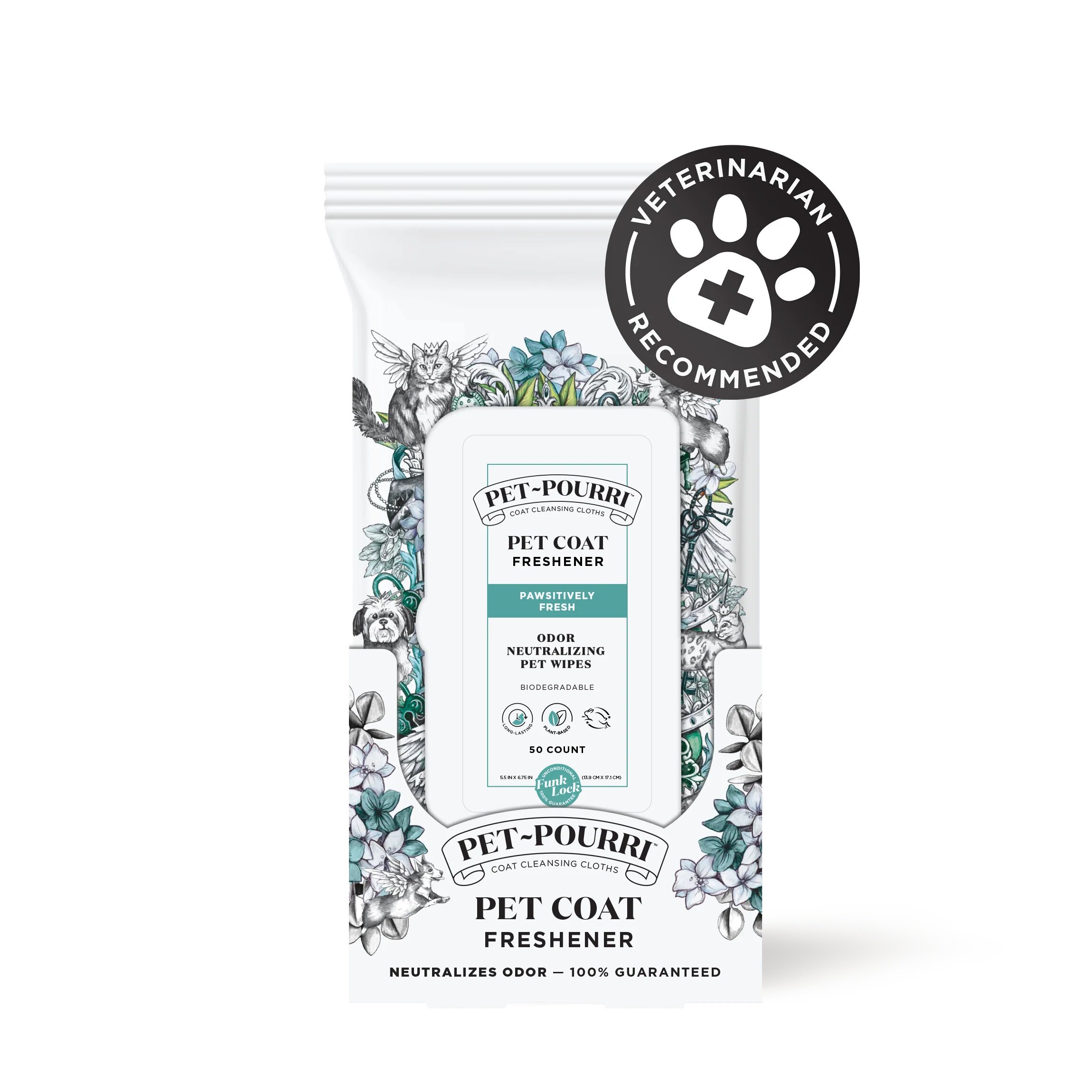 【现货】美国Pet~Pourri 菠萝茉莉梨香宠物湿巾 50片