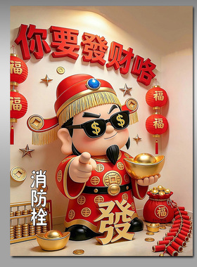 消防栓贴纸消火栓使用方法标识贴画遮挡装饰消防箱电箱贴墙贴Y321
