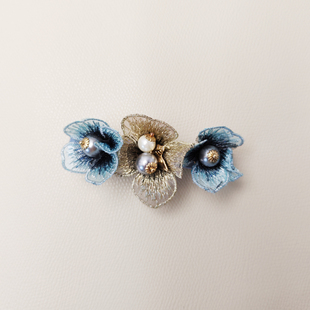 christ克里斯汀刺绣花朵手工优雅发夹盘发饰妈妈she顶夹头饰女