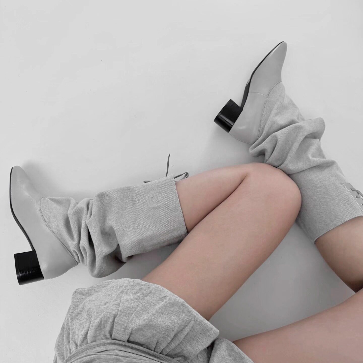 小众设计长筒堆堆靴不过膝