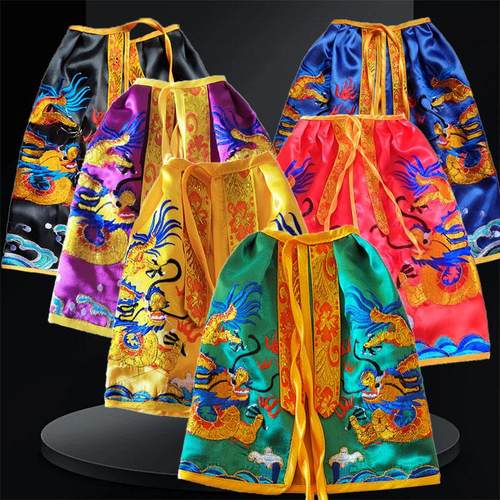 神袍披风佛袍精致刺绣双龙关公袍