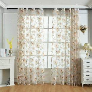 透光窗帘布烂花纱系列 纱帘客厅卧室阳台门帘透光纱帘窗纱