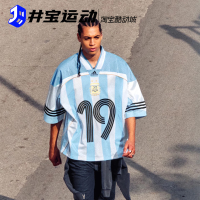 阿迪达斯三叶草透气足球短袖T恤