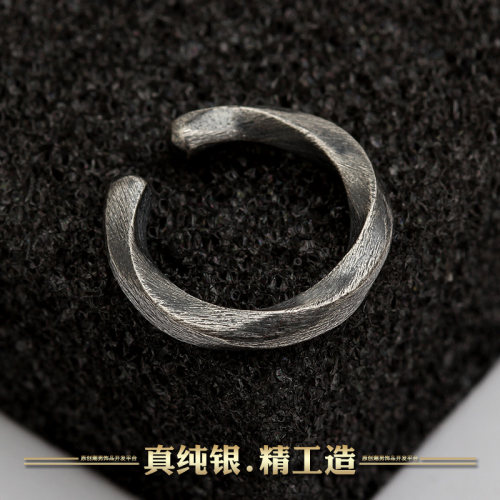 纯银古风嘻哈潮男无洞耳环