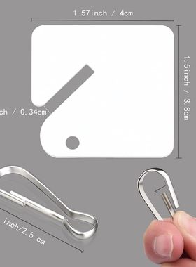 爆款白色空白标签吊牌带金属搭扣，插槽式钥匙柜标签,适用于家庭